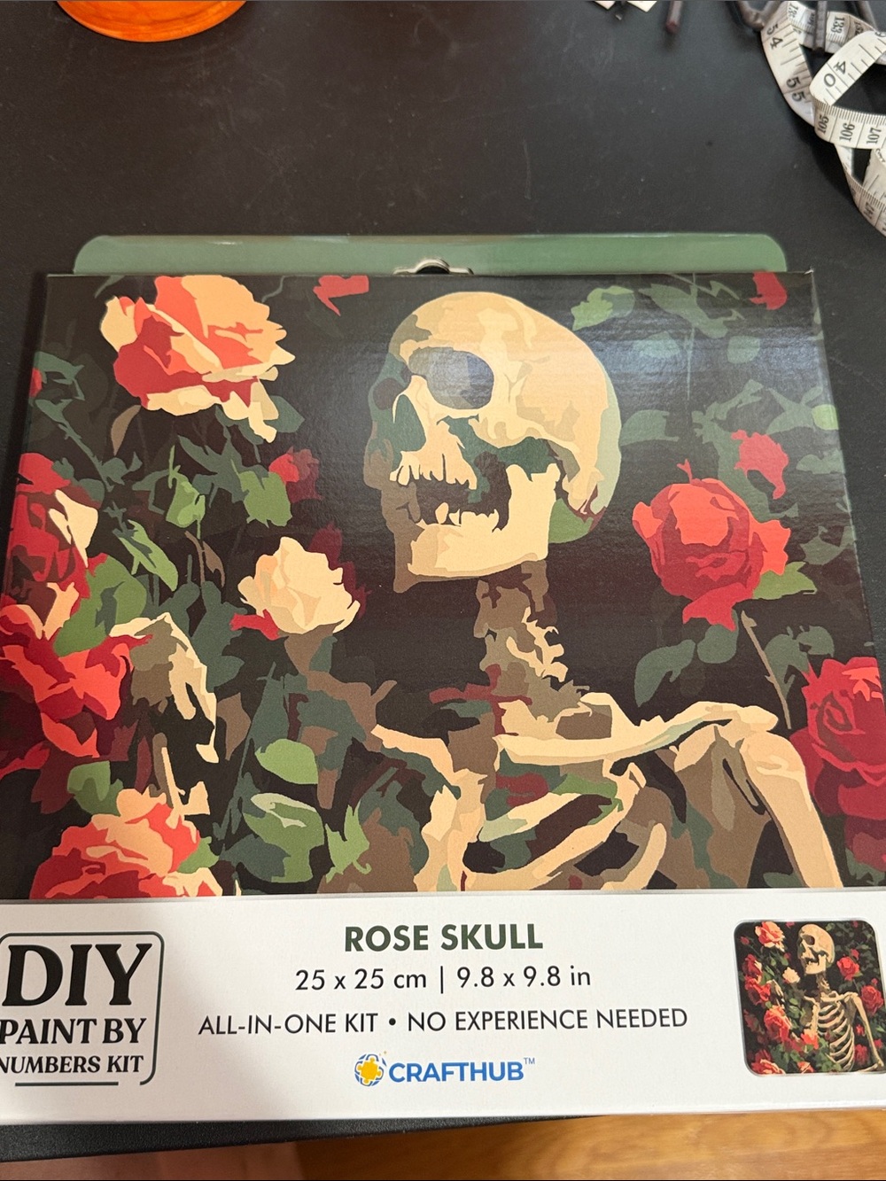 Crafthub DIY paint by number rose skull kit